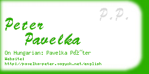 peter pavelka business card